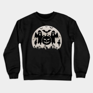 Spooky Moon Halloween Witch Monster Ghost Pumpkin 13 Crewneck Sweatshirt